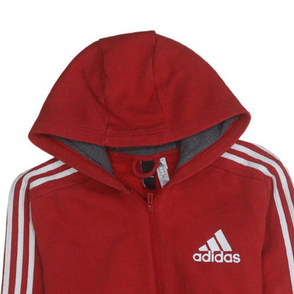 Mens UK Size M adidas Red Full Zip Hoodie