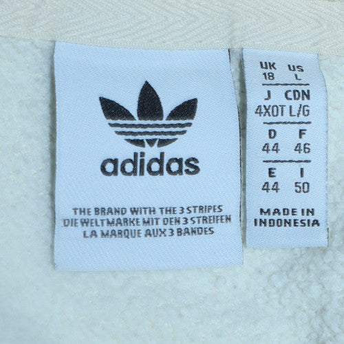 Womens UK Size 18 Adidas White Pullover Hoodie