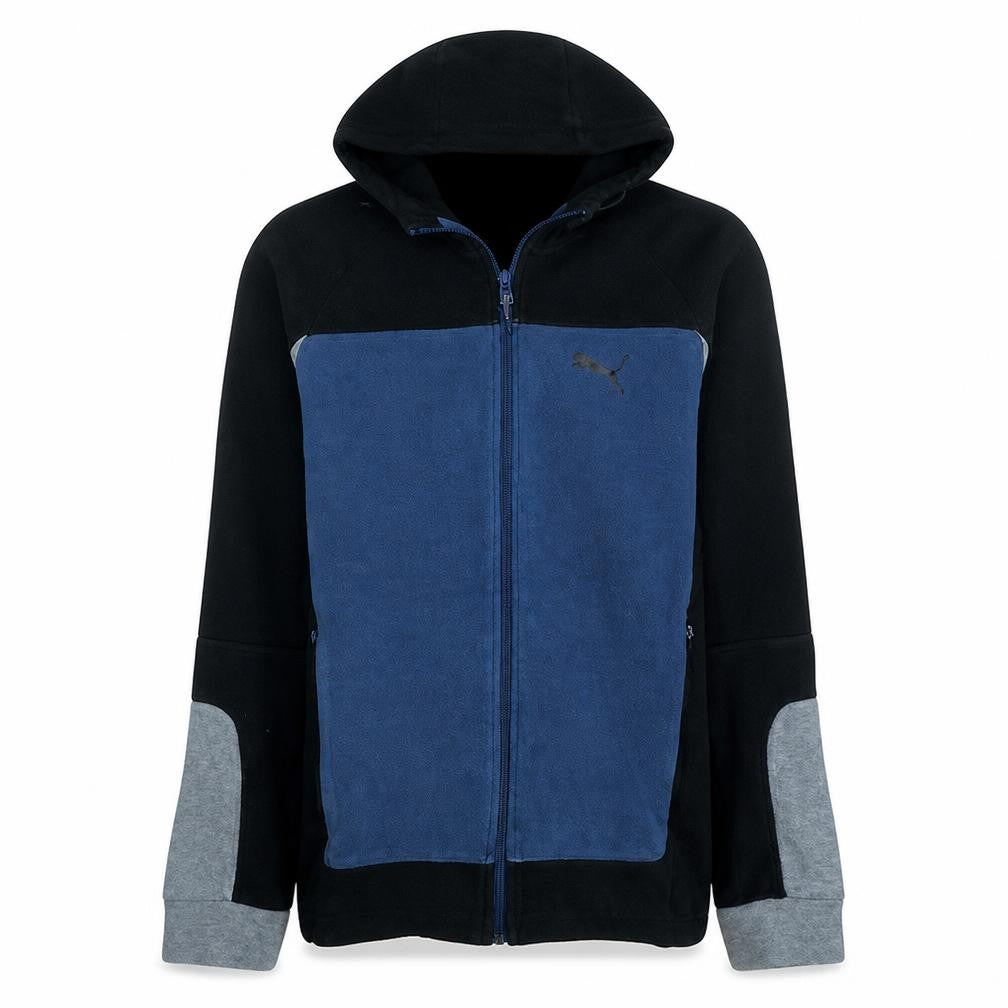 Mens UK Size L Puma Blue Full Zip Hoodie