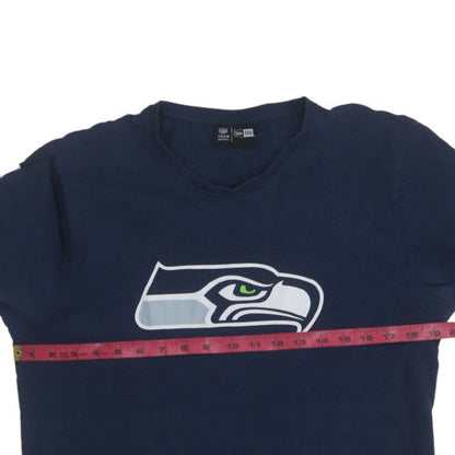 New Era Men's Navy Seattle Seahawks Graphic Crew Neck T-Shirt Size L