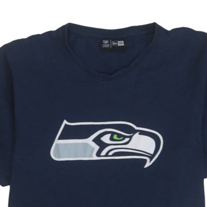 New Era Men's Navy Seattle Seahawks Graphic Crew Neck T-Shirt Size L