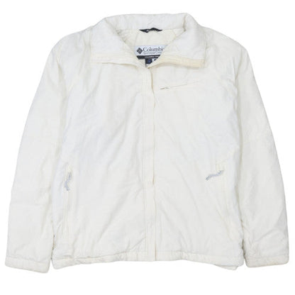 Columbia Women's White Full Zip Insulated Jacket L Nylon Blend