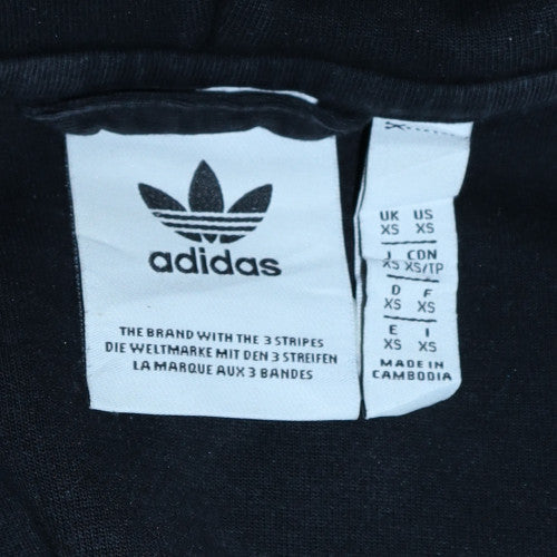 Mens UK Size XS Adidas Black Full Zip Hoodie