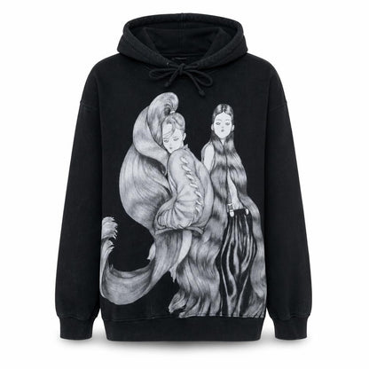 Womens UK Size L Zara Black Pullover Hoodie