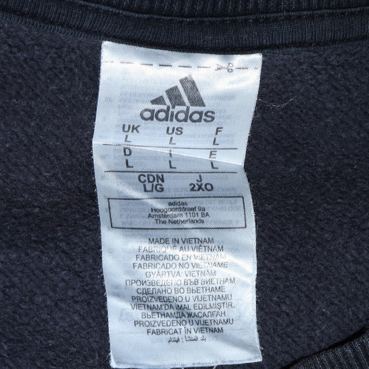 Mens UK Size L Adidas Black Pullover Sweatshirt