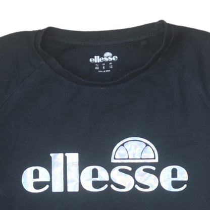 Ellesse Womens Black Cotton Short Sleeve T-Shirt Size 12