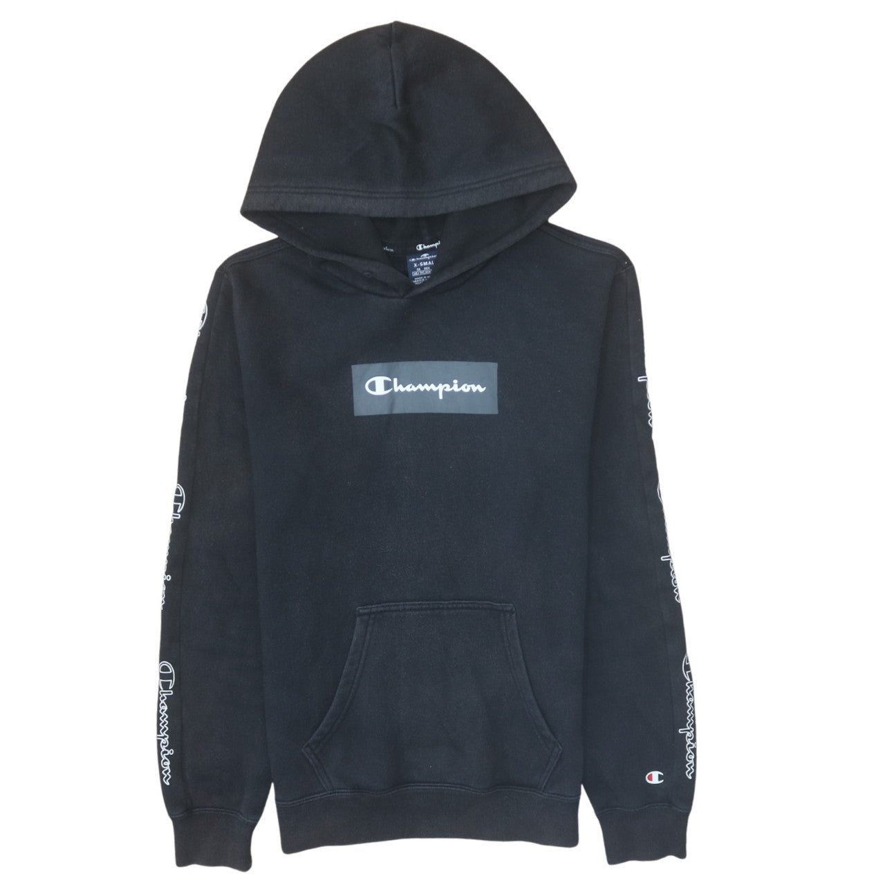 Mens UK Size XS Champion Black Pullover Hoodie