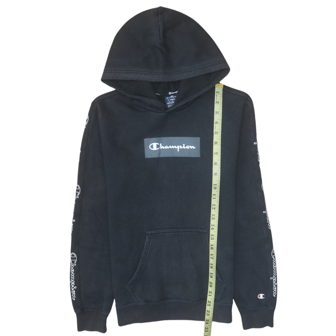 Mens UK Size XS Champion Black Pullover Hoodie