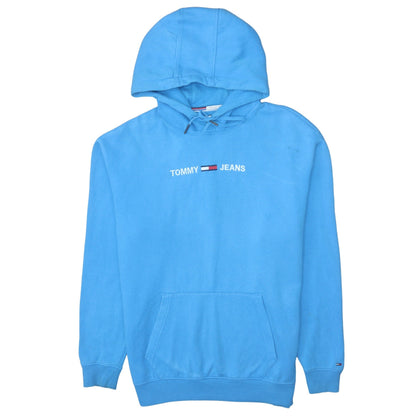 Mens UK Size L Tommy Jeans Blue Pullover Hoodie