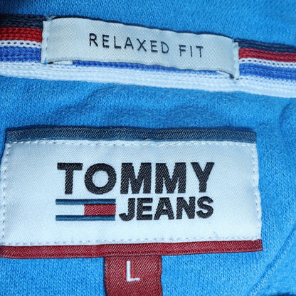 Mens UK Size L Tommy Jeans Blue Pullover Hoodie