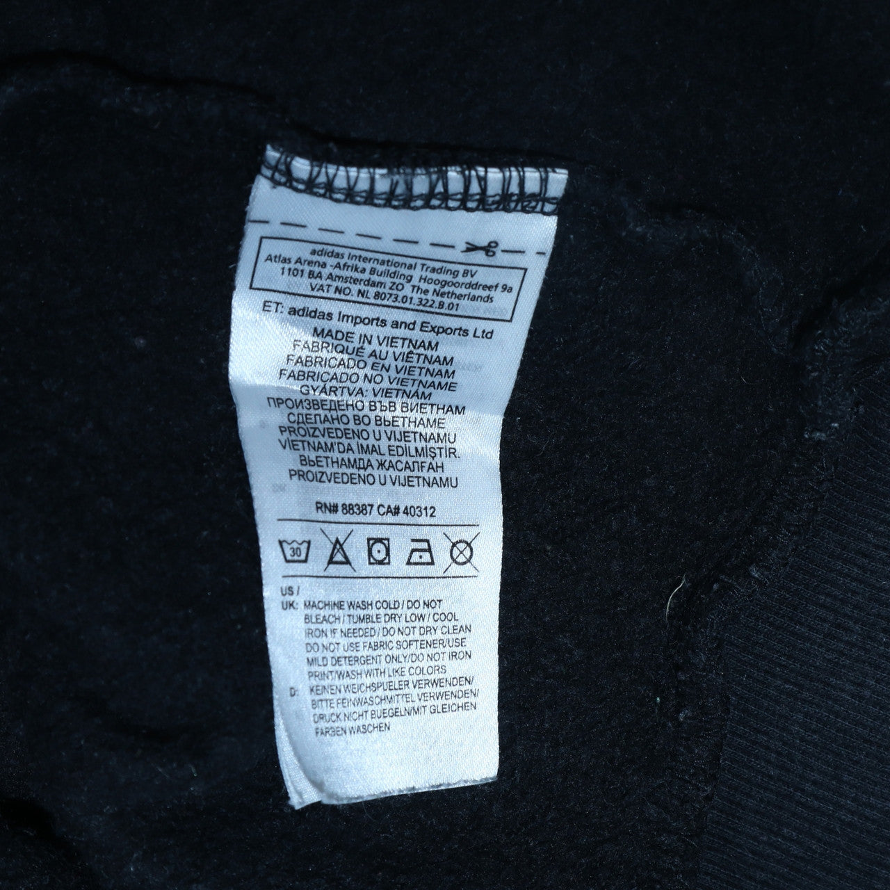 Mens UK Size M Adidas Black Pullover Hoodie