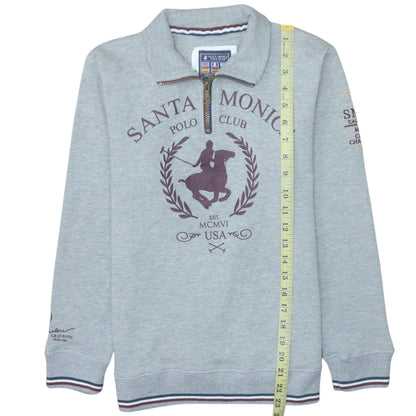 Santa Monica Polo Club Boys Grey 13 Years 1/4 Zip Sweatshirt