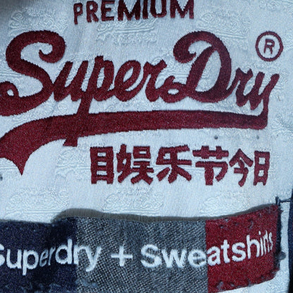 Mens UK Size M Superdry Blue Pullover Hoodie