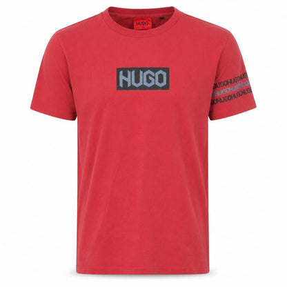 Hugo Boss Mens Red Logo Crew Neck Short Sleeve T-Shirt Size L