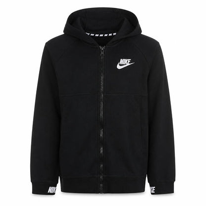 Nike Boys Black XL Full Zip Hoodie with White Logo - 13-15 Years