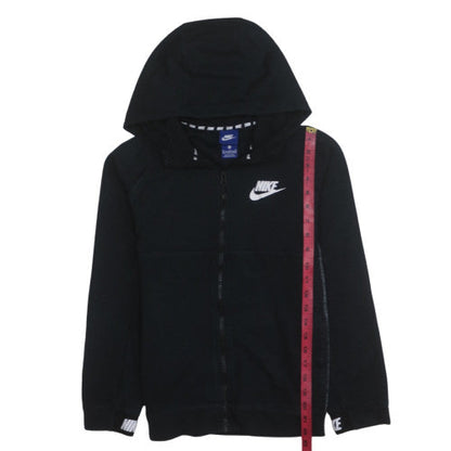 Nike Boys Black XL Full Zip Hoodie with White Logo - 13-15 Years