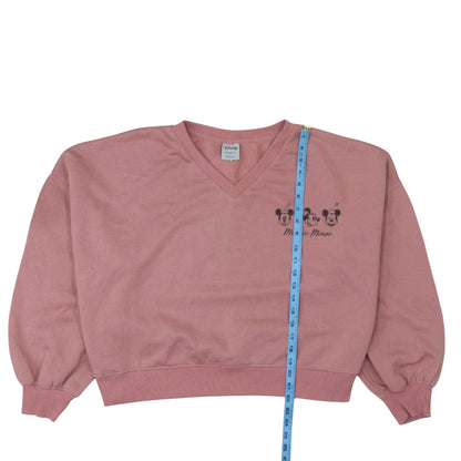 Womens UK Size 2XL Disney Pink Pullover Sweatshirt