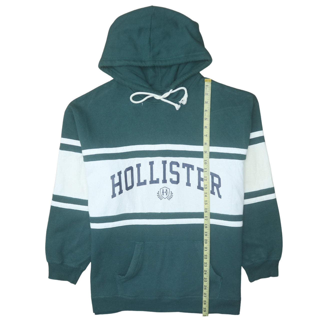 Mens UK Size L Hollister Green Pullover Hoodie