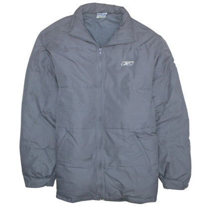 Reebok Men's Grey 2XL Puffer Jacket Winter Full Zip Polyester