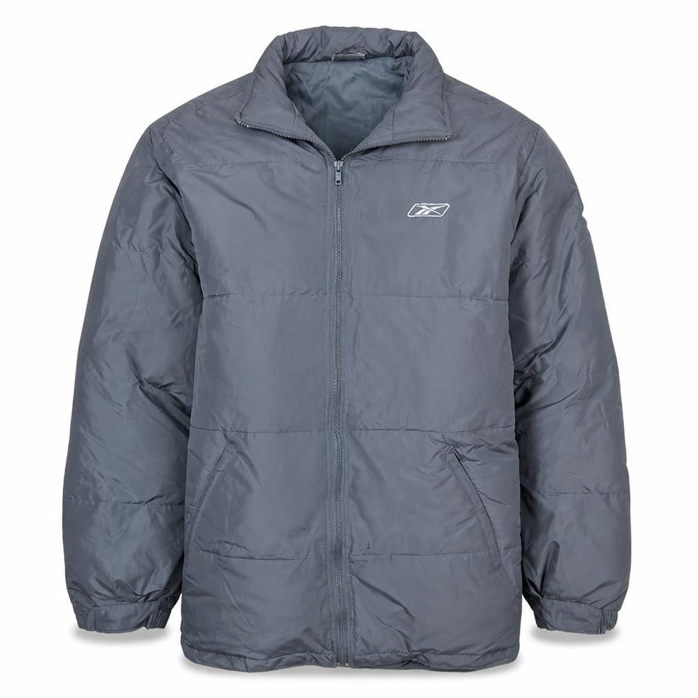 Reebok Men's Grey 2XL Puffer Jacket Winter Full Zip Polyester