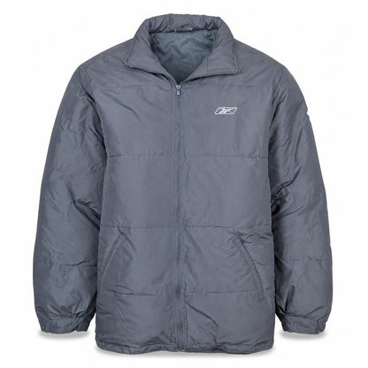 Reebok Men's Grey 2XL Puffer Jacket Winter Full Zip Polyester