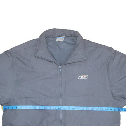 Reebok Men's Grey 2XL Puffer Jacket Winter Full Zip Polyester