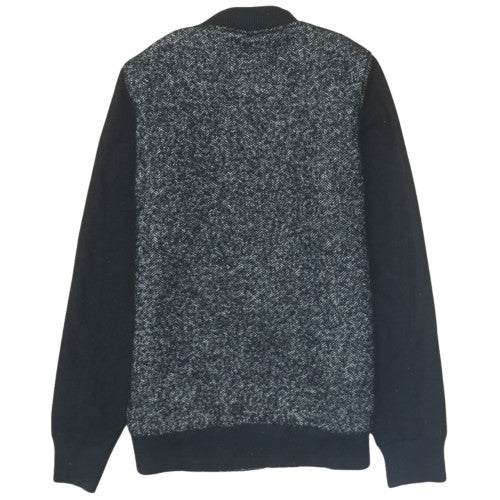 Vans Men's Black Herringbone Wool Blend Bomber Jacket Size M