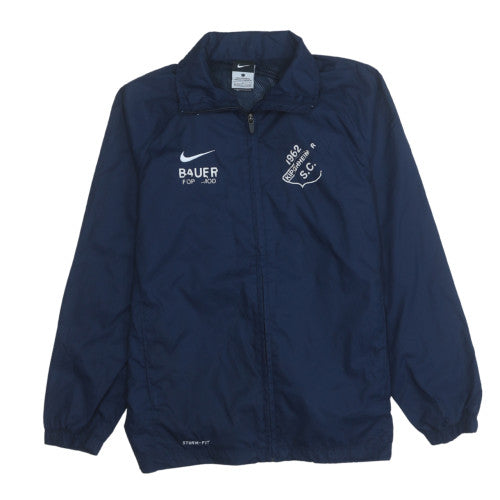 Nike Boys Blue Football Track Jacket 12-13 Years Lined Waterproof Windproof