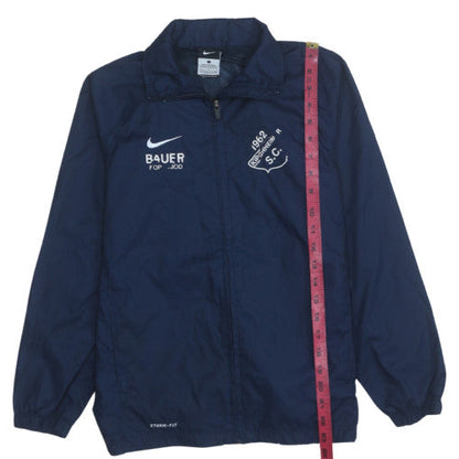 Nike Boys Blue Football Track Jacket 12-13 Years Lined Waterproof Windproof