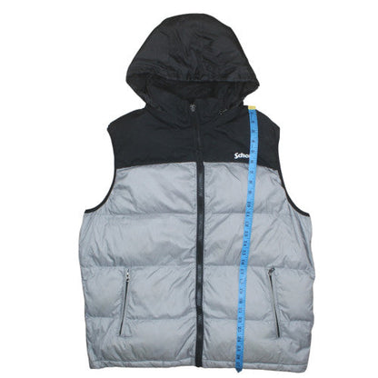 Schott Men's Grey Puffer Hooded Bodywarmer XL Nylon Winter Vest