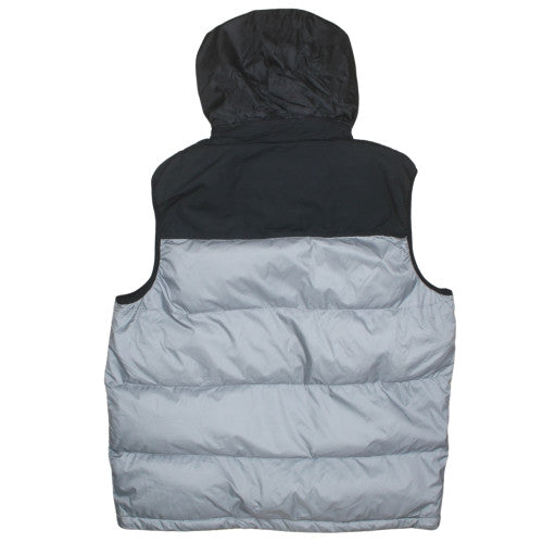 Schott Men's Grey Puffer Hooded Bodywarmer XL Nylon Winter Vest