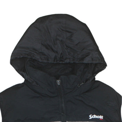 Schott Men's Grey Puffer Hooded Bodywarmer XL Nylon Winter Vest