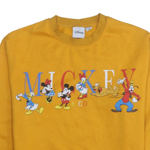 Womens UK Size 12 Disney Yellow Pullover Sweatshirt
