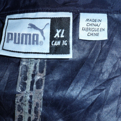 Puma Men's Blue Hooded Windbreaker Jacket XL Lightweight Sports