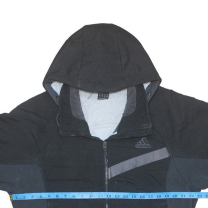 Adidas Men’s Black Softshell Hooded Jacket L Sports Full Zip