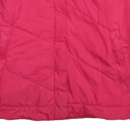 Columbia Womens Pink Hooded Puffer Jacket M Faux Fur Trim Winter
