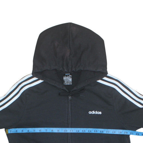 Womens UK Size XL Adidas Black Full Zip Hoodie