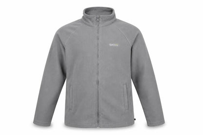 Front view of Regatta boys’ grey fleece full zip mid-length jacket 15-16 years
