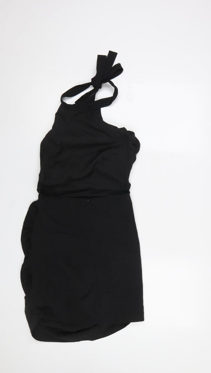EGO Women’s Black Size 8 Halter Bodycon Party Dress