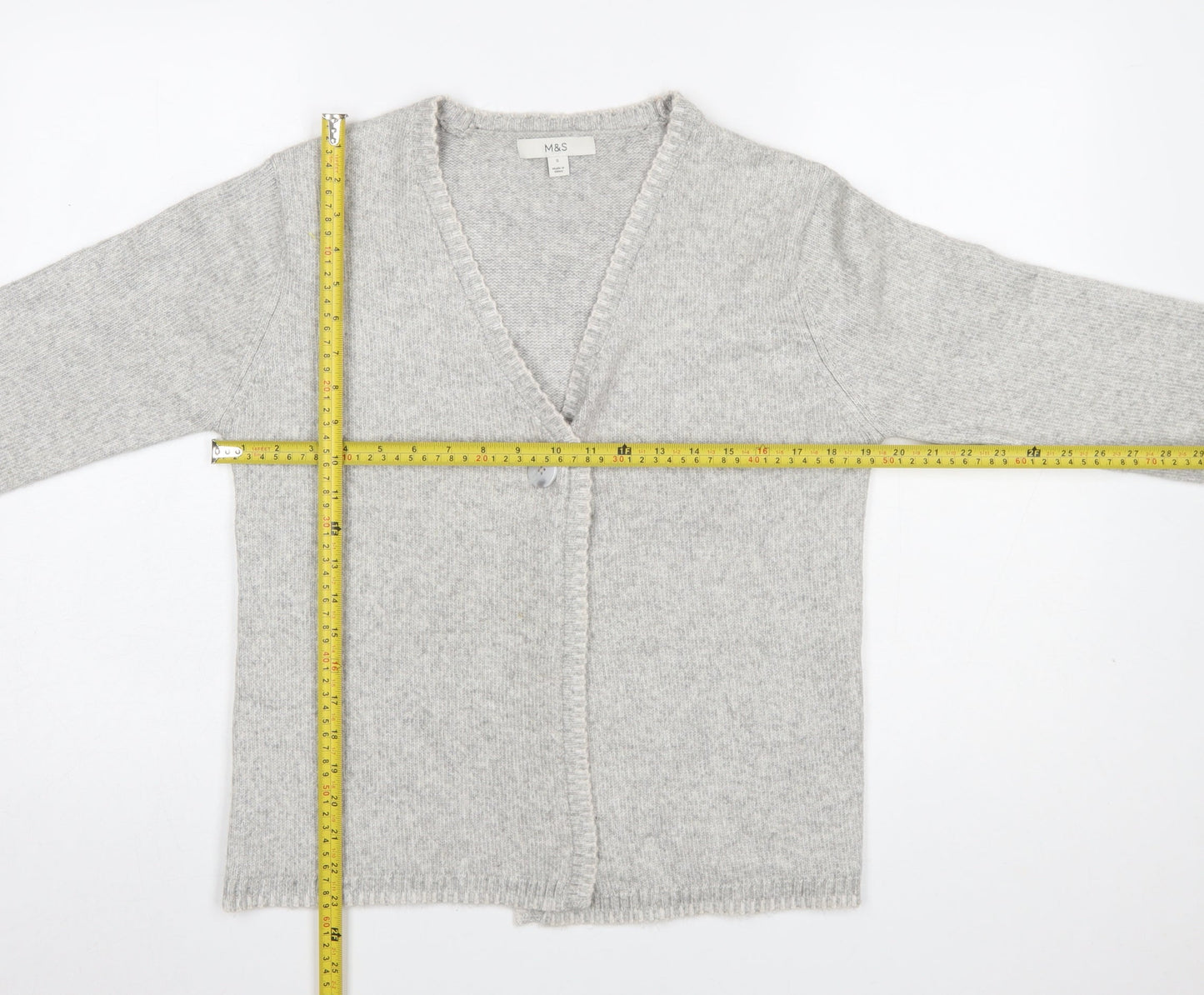 Womens UK Size S Marks and Spencer Grey Cardigan Jumper