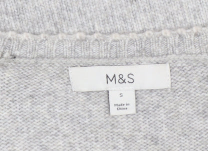 Womens UK Size S Marks and Spencer Grey Cardigan Jumper
