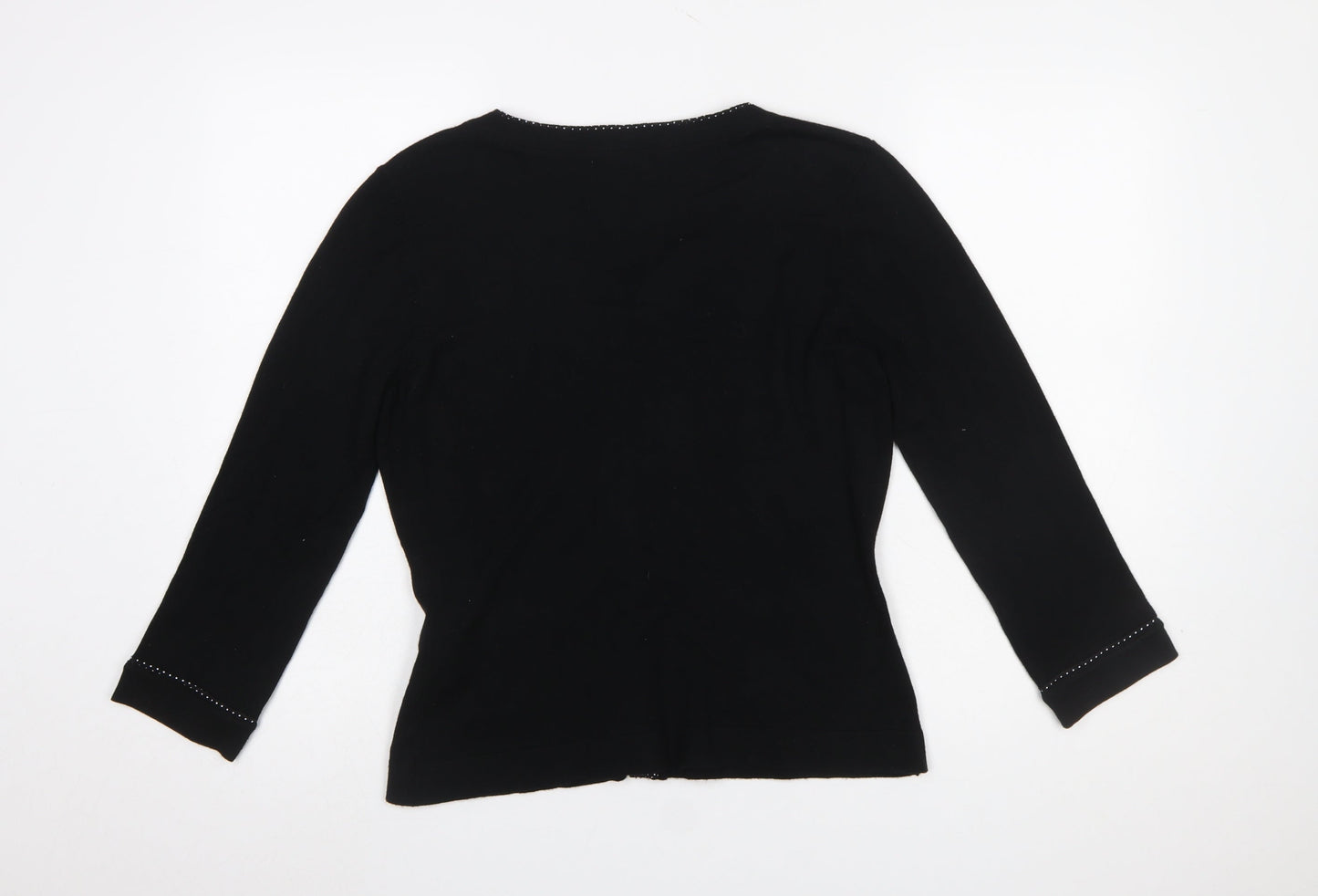 Fever London Women's Black Cardigan Size 14 Scoop Neck Lightweight Knit
