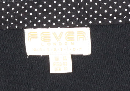 Fever London Women's Black Cardigan Size 14 Scoop Neck Lightweight Knit
