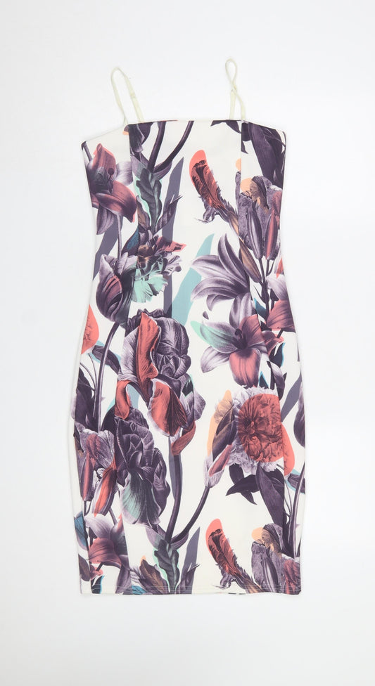 Quiz Women’s Multicoloured Floral Bodycon Dress Size 12