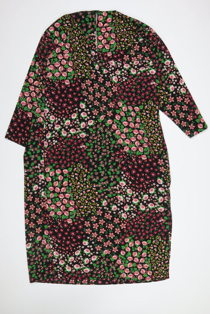Topshop Women’s Multicoloured Floral Shift Dress Size 16