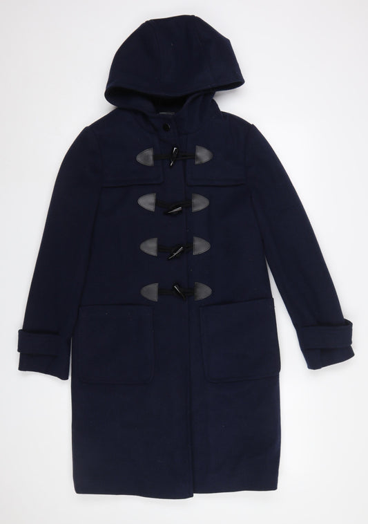Womens UK Size 4 Primark Blue Duffle Coat
