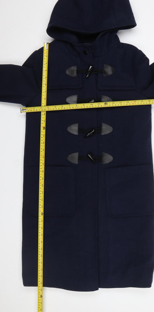 Womens UK Size 4 Primark Blue Duffle Coat