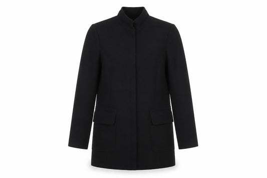 Sandwich Womens Black Mid-Length Polyester Overcoat Size 12