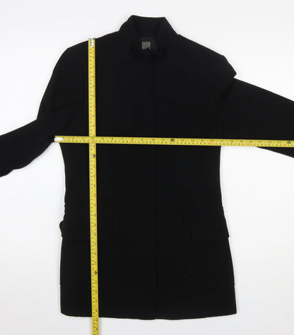 Sandwich Womens Black Mid-Length Polyester Overcoat Size 12