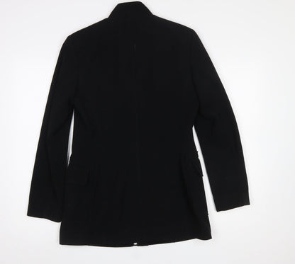 Sandwich Womens Black Mid-Length Polyester Overcoat Size 12
